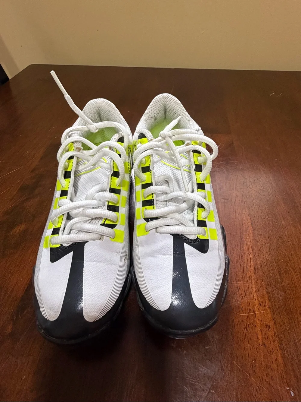 Nike Vapor Edge Football Cleats Youth 2Y Volt Black White DQ5111-715
